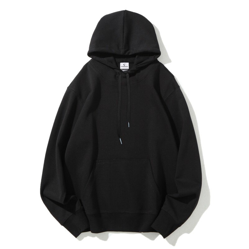 Custom health cotton pullover hoodie black front