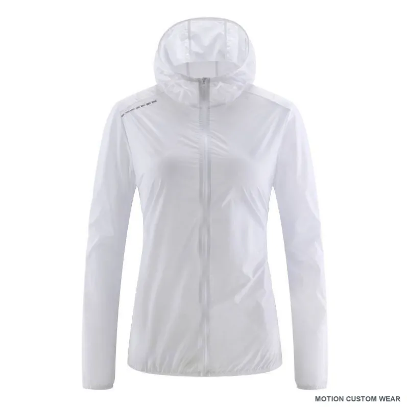 Custom hooded zip windbreaker in angle