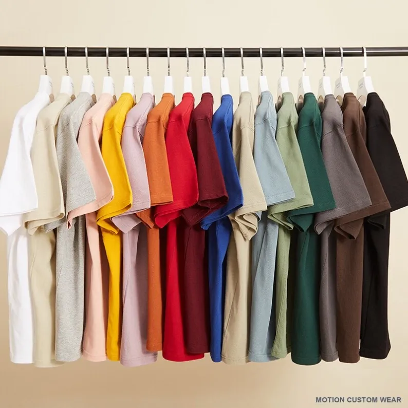 Custom 280 GSM drop-shoulder t-shirt in seven