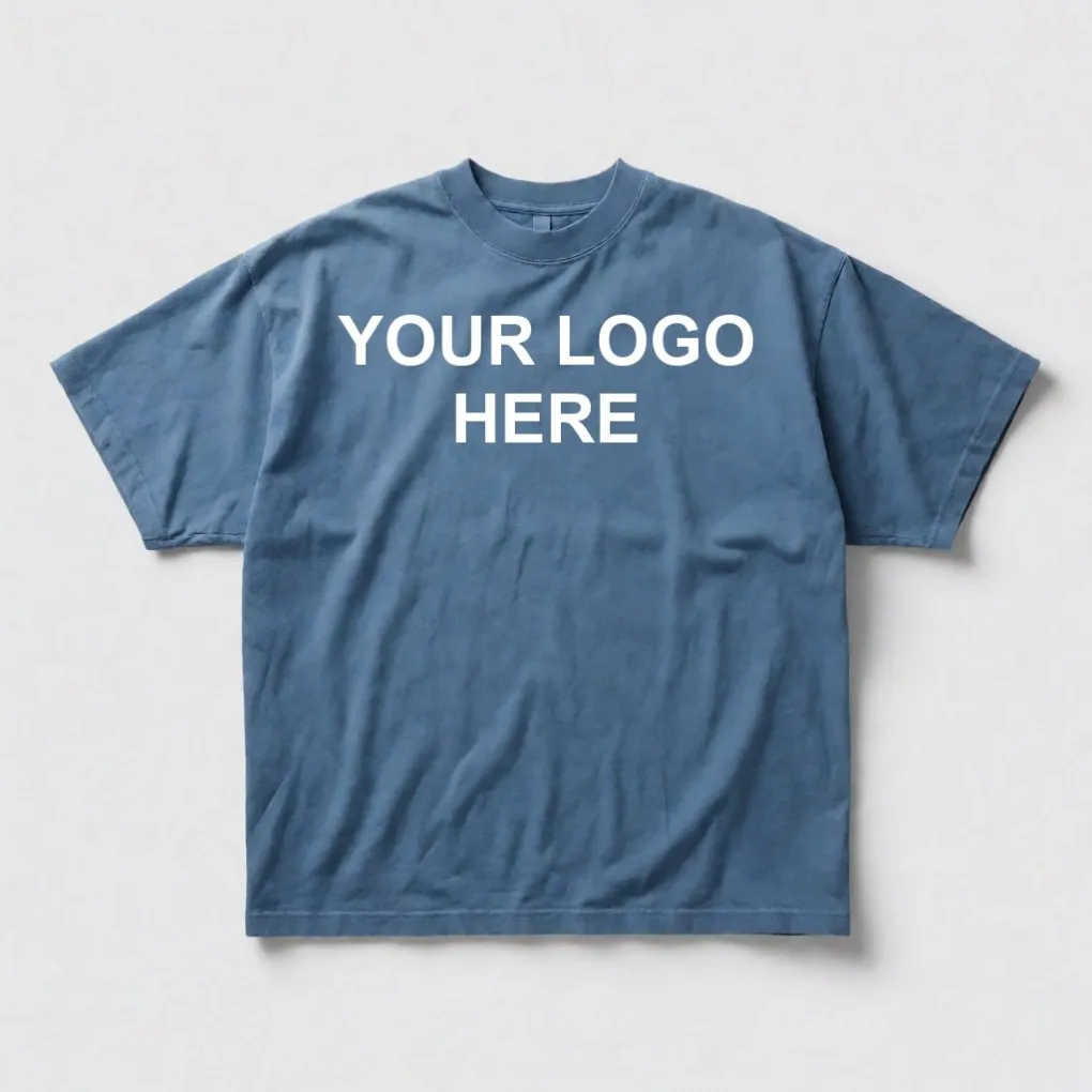 Custom 190 GSM Oversized T-Shirt shown with a placeholder YOUR LOGO HERE print