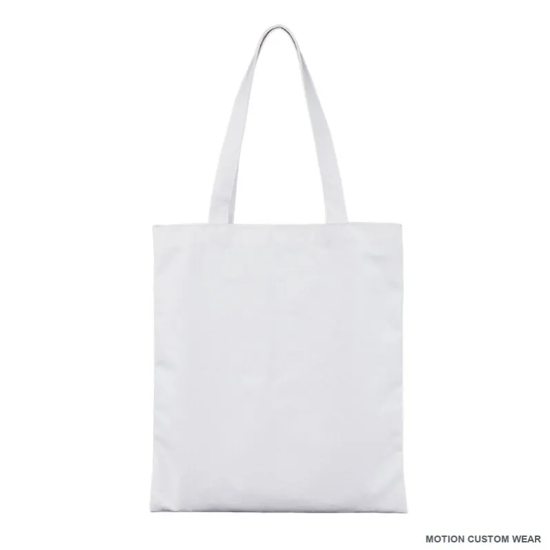 Custom open-top canvas tote bag view front