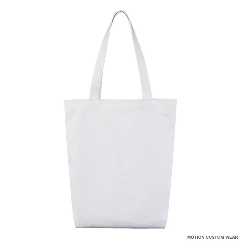 Custom zip-pocket canvas tote bag view front