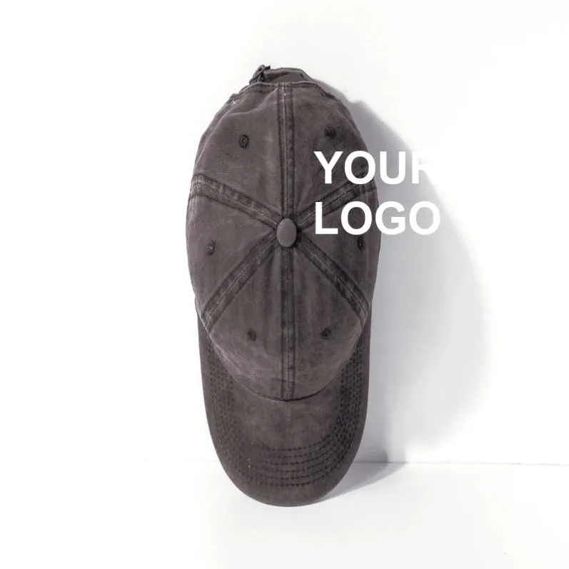 Custom Vintage Washed Cap shown with a placeholder YOUR LOGO HERE print