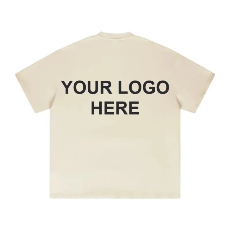 Custom 425 GSM Heavyweight T-Shirt shown with a placeholder YOUR LOGO HERE print