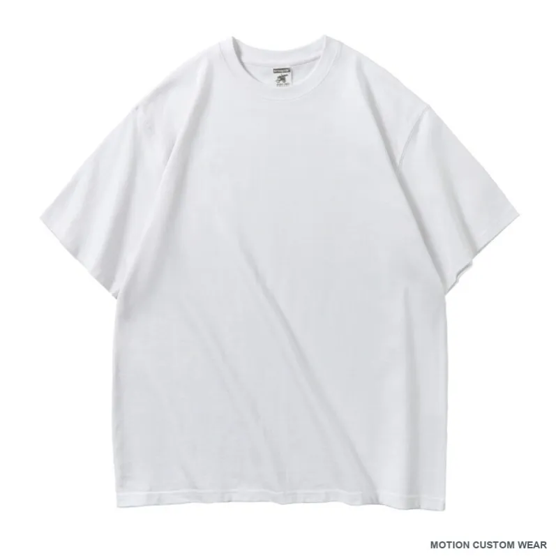 Custom 280 GSM drop-shoulder t-shirt in angle