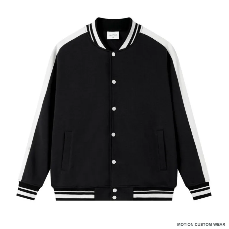 Custom color-block baseball jacket in five