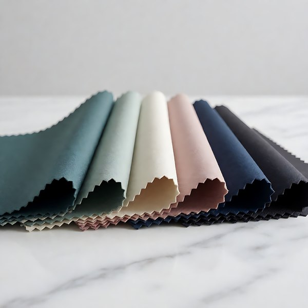 Fan of premium fabric color swatches
