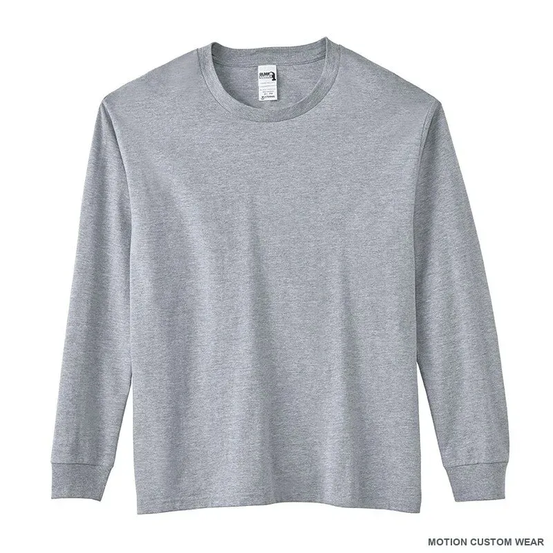 Custom 205 GSM long-sleeve t-shirt in angle