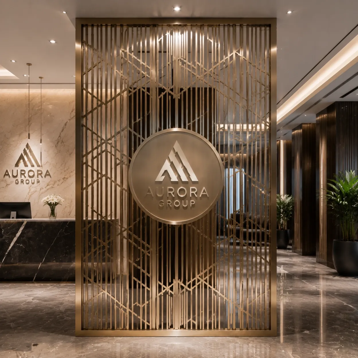 dining-room-gold-anodized-aluminum-mountain-landscape-hollow-screen-room-divider-1