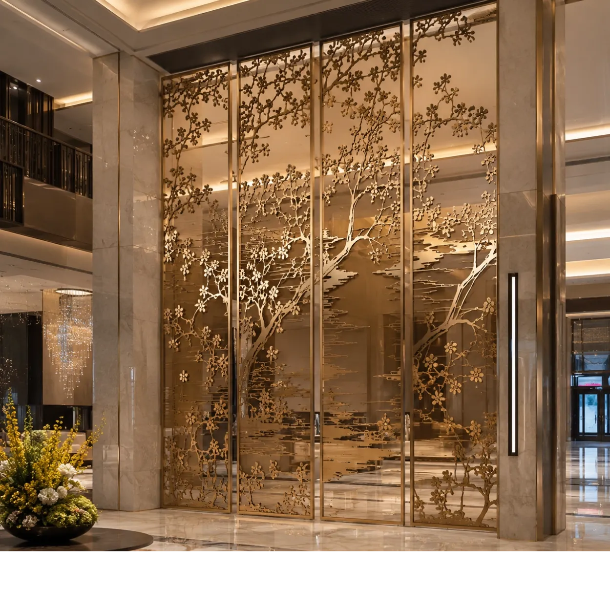 hotel-lobby-brushed-brass-geometric-lattice-hollow-screen-room-divider-3