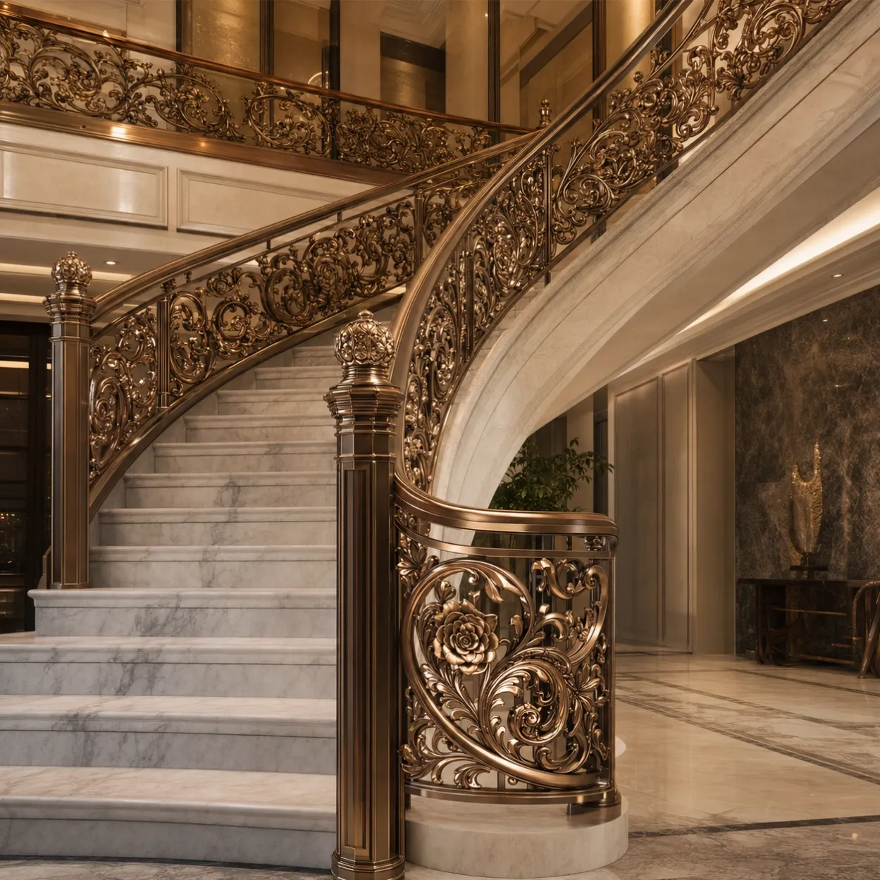 european-castle-antique-copper-baroque-scroll-staircase-handrail
