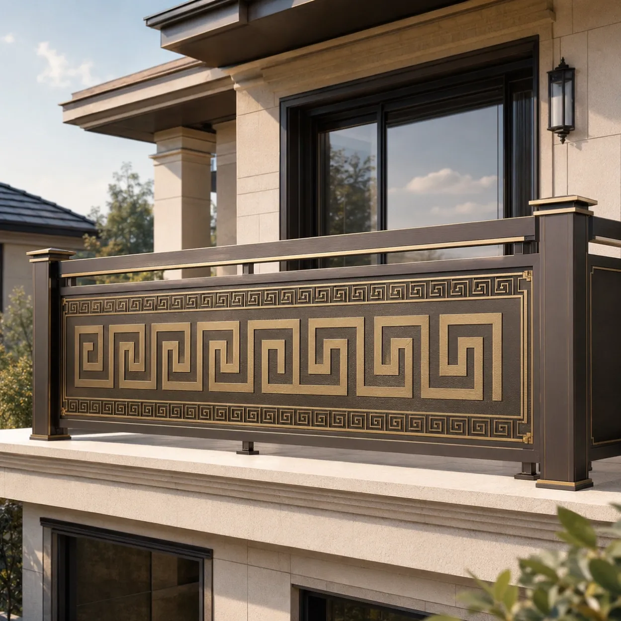 penthouse-terrace-rose-gold-metal-neoclassical-rail-balcony-railing