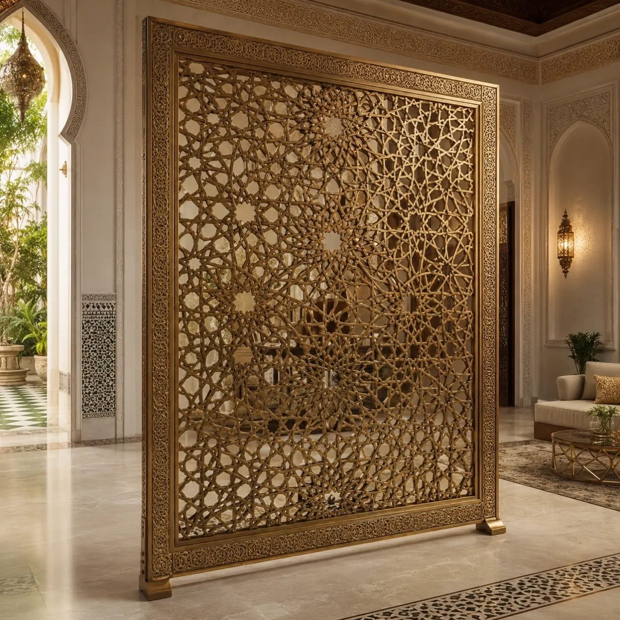 villa-entrance-antique-bronze-arabesque-pattern-hollow-screen-room-divider-3