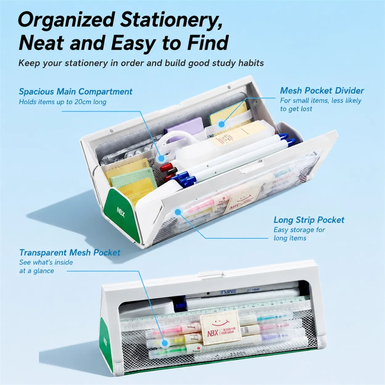NBX Open wide pencil case 5