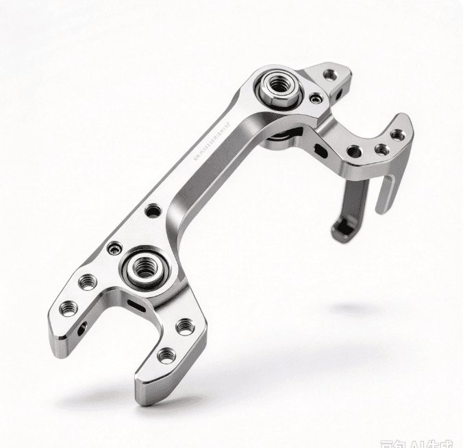 CNC machined aluminium landing gear connection fork for drone UAV