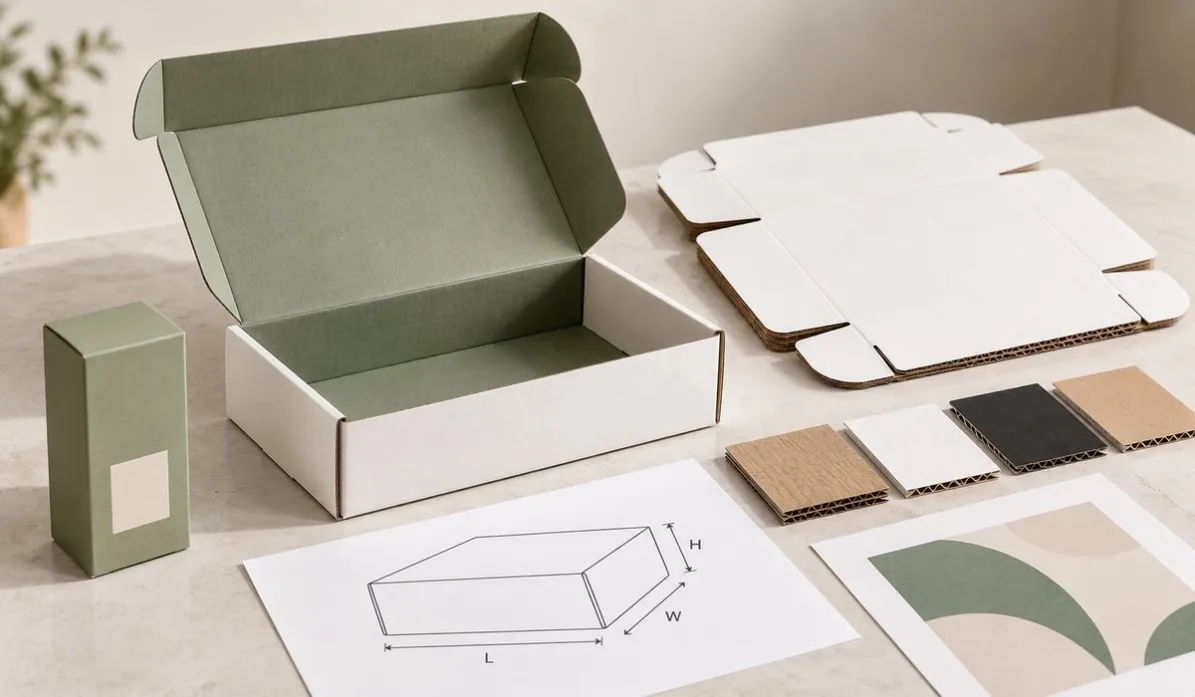 Custom mailer box quote checklist with box size material and artwork details