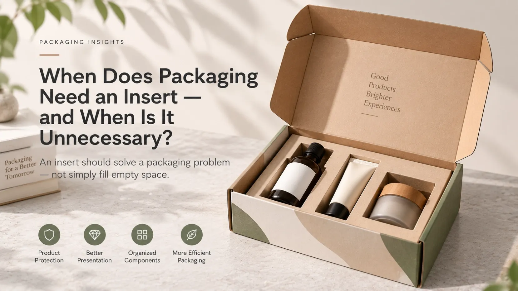 Paper packaging insert used to hold products inside a custom box