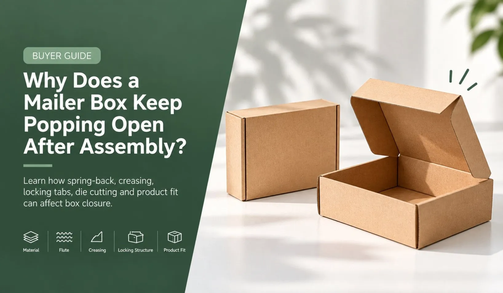 Mailer box keeps popping open after assembly