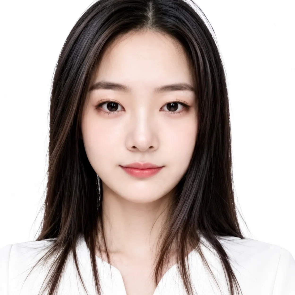 白底清透东方女性肖像