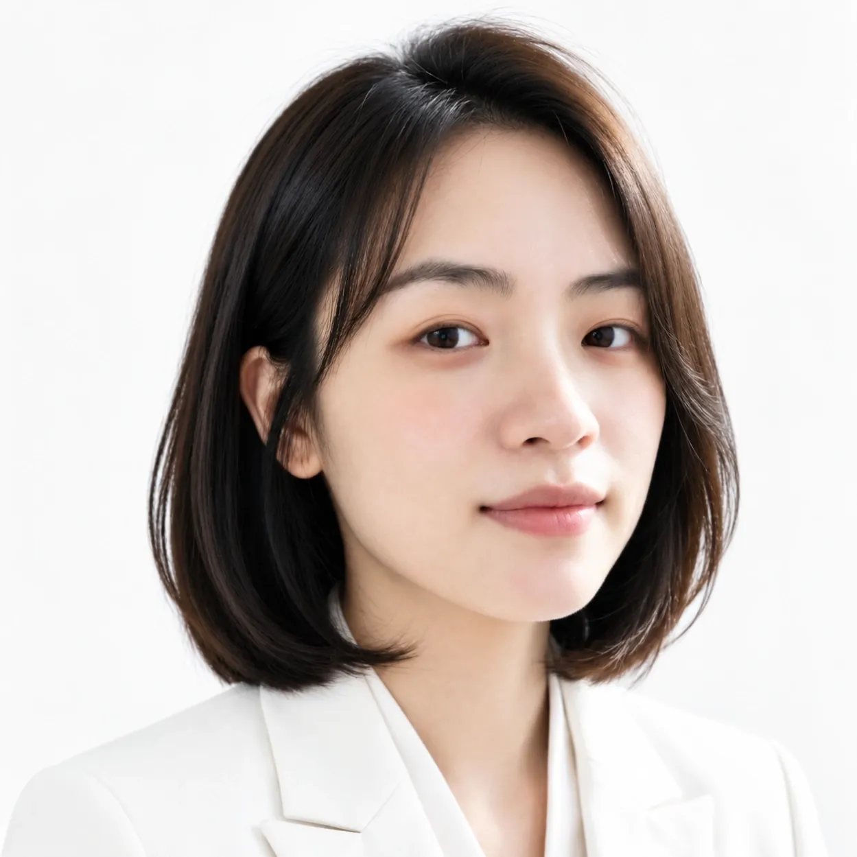 清新职场女性白底肖像