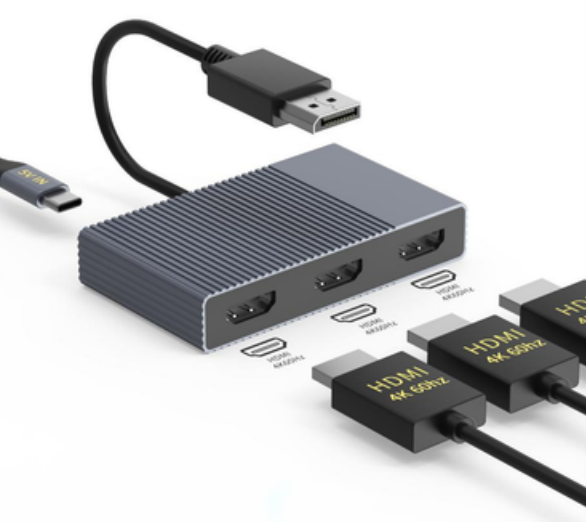 Mattzon MZTC3043 DP to triple HDMI 4K@60Hz MST splitter