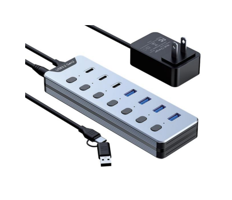 Mattzon MZCKU3C4A USB3.2 Gen 2 Powered USB Hub (3x USB-C + 4x USB-A)