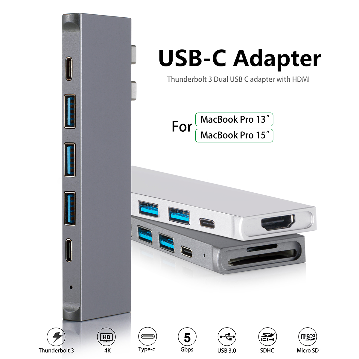 Mattzon MZTC0150B 8-in-1 Thunderbolt 3 hub