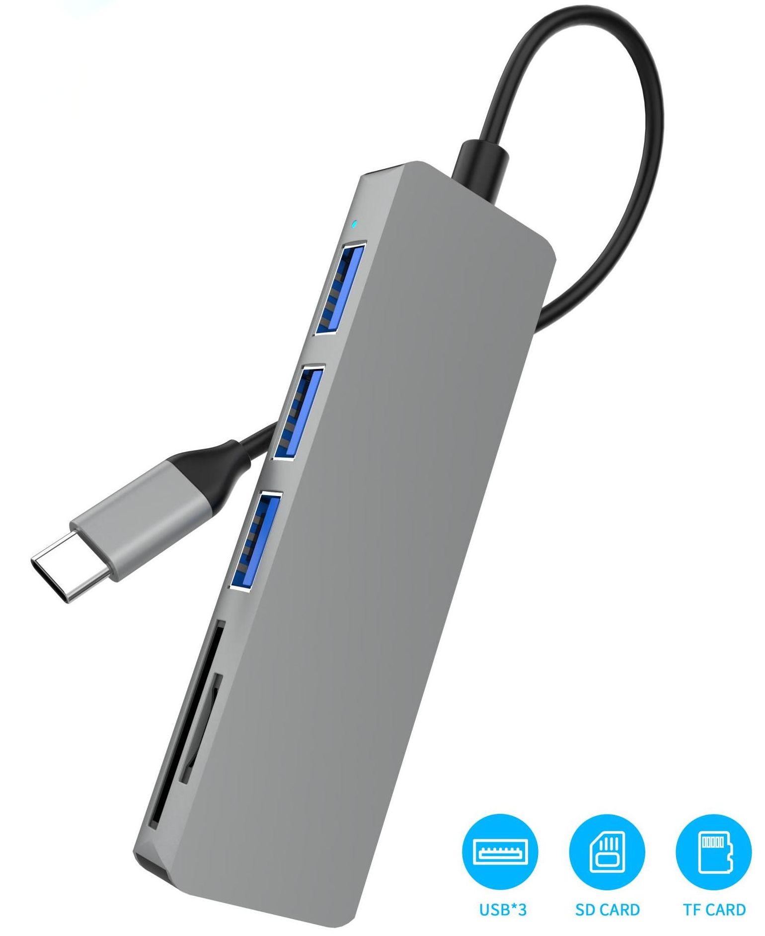 Mattzon MZTC9113 5-in-1 USB hub with SD/TF card reader