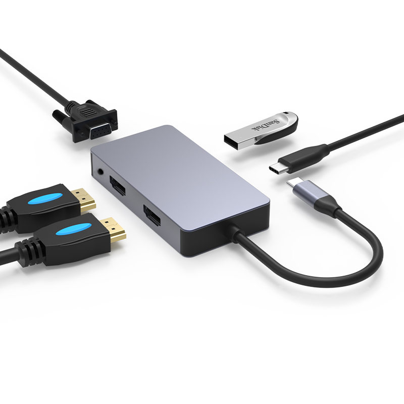 Mattzon MZTC8712 6-in-1 USB-C hub with dual HDMI