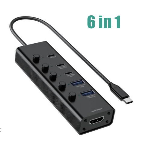 Mattzon MZ509 6-in-1 USB-C hub with HDMI 4K@60