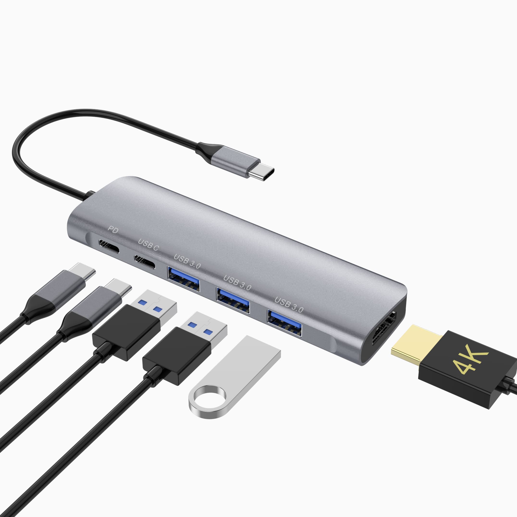 Mattzon MZTC9038 6-in-1 USB-C hub