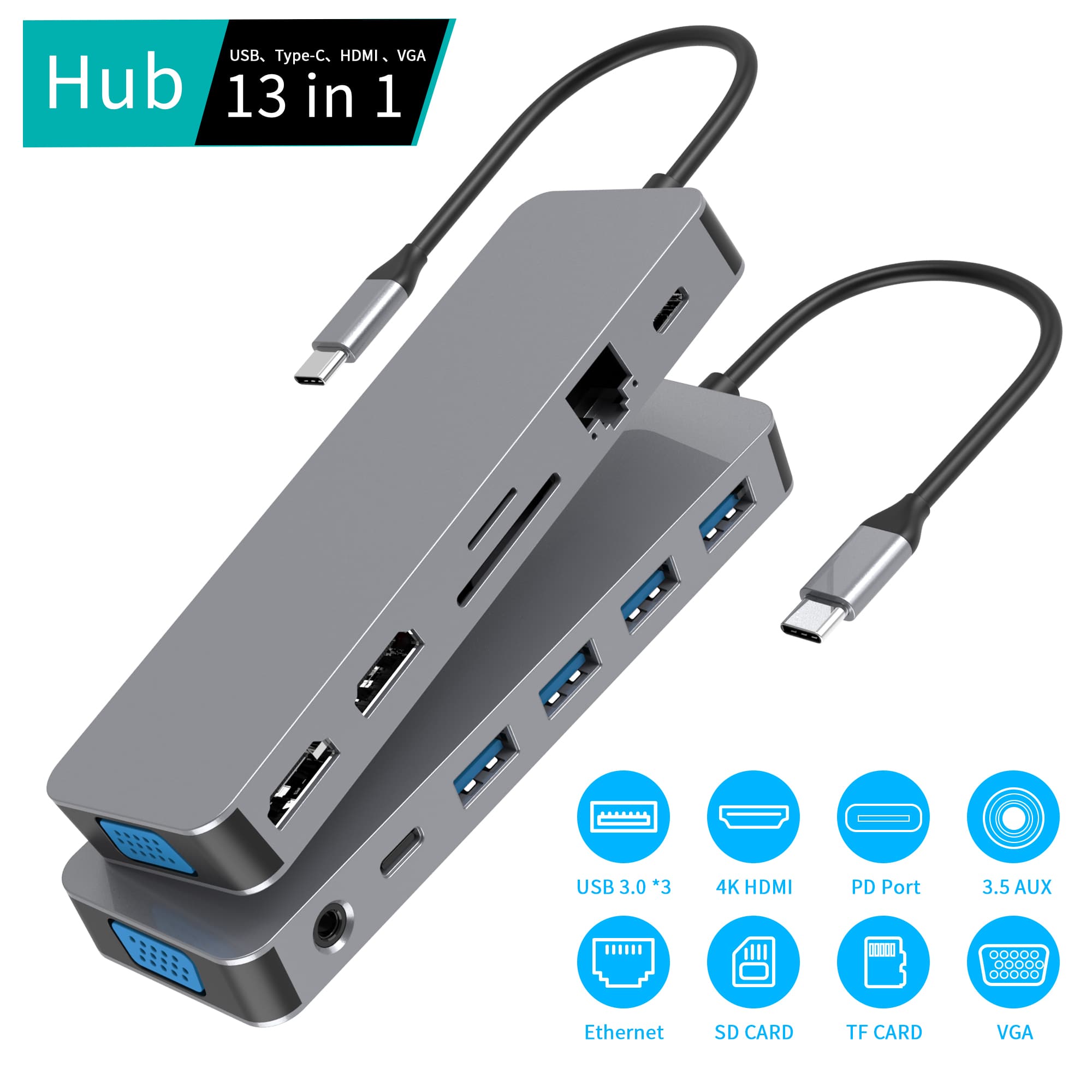 Mattzon MZTC8713 13-in-1 USB-C docking station