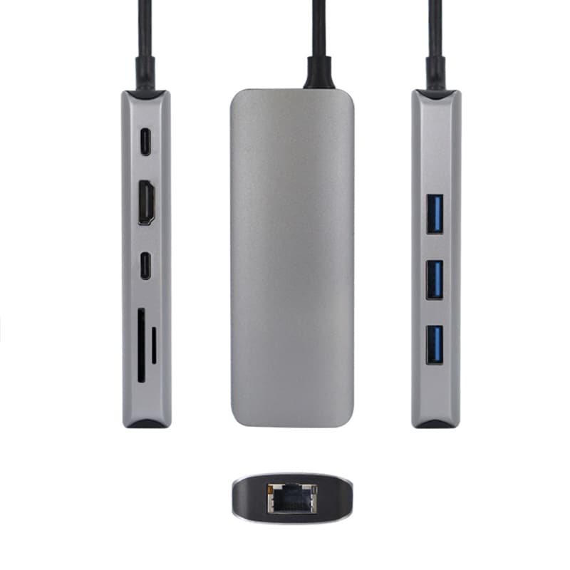 Mattzon MZCK9211B 9-in-1 Plug-It USB-C hub with RJ45 LAN