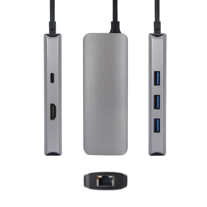 Mattzon MZCK6211 Plug-It 6-in-1 USB-C hub with RJ45 and HDMI