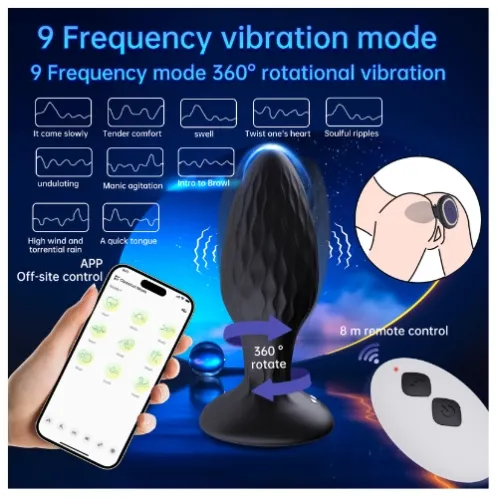 LED Light Rotation Vibration Anal plug