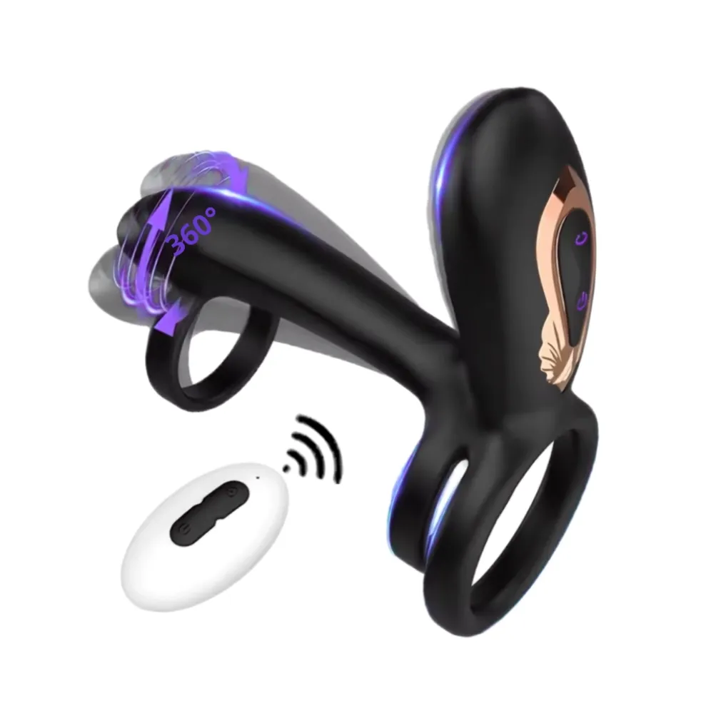 Rotation Twisting Vibrating Penis Ring