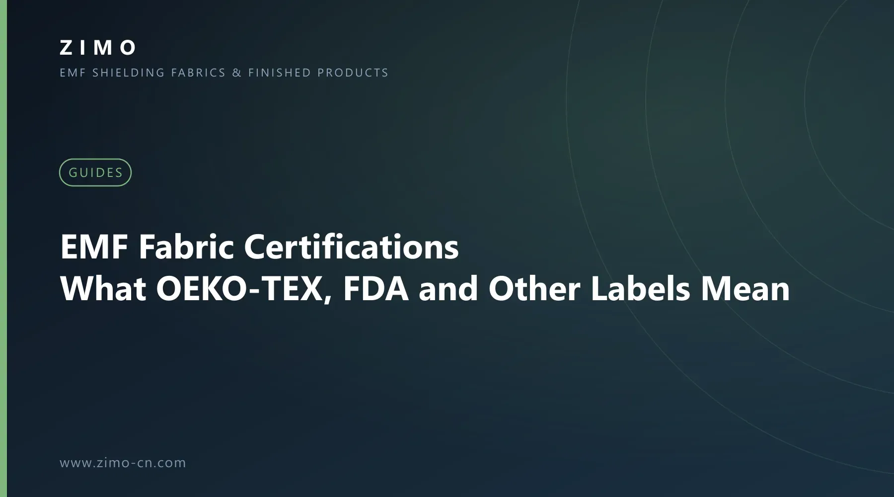 Cover illustration for the article EMF Fabric Certifications: What OEKO-TEX, FDA and Other Labels Mean - Zimo EMF shielding fabrics and finished products