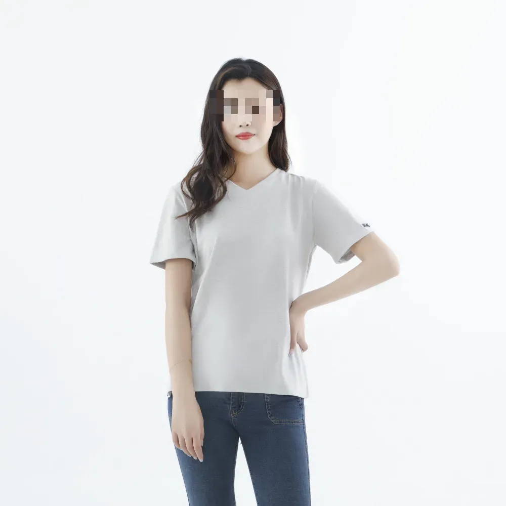 EMF Protection V-Neck T-Shirt TX009 — Silver Fiber Anti Radiation Tee product photo 6