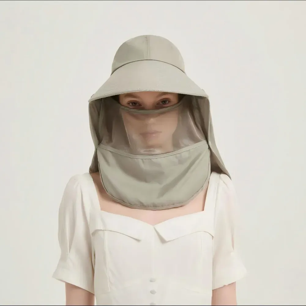 EMF Protection Sun Hat M008 — Anti Radiation Bucket Hat with Neck Shield and Face Mesh product photo 3