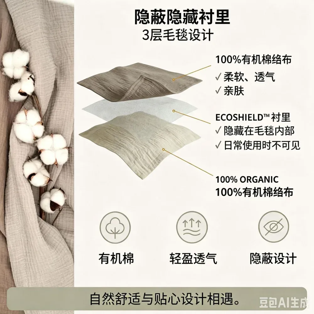 EMF Protection Blanket ZM-TZ-1101 — Silver Fiber Anti Radiation Throw product photo 2