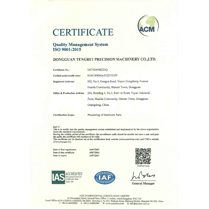 ISO9001:2015 certification