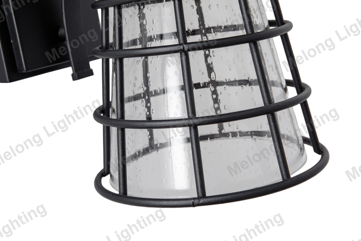 Modern Outdoor Wall Light for Exterior Walls 8414 - die-cast aluminum outdoor wall lamp with glass (8414)