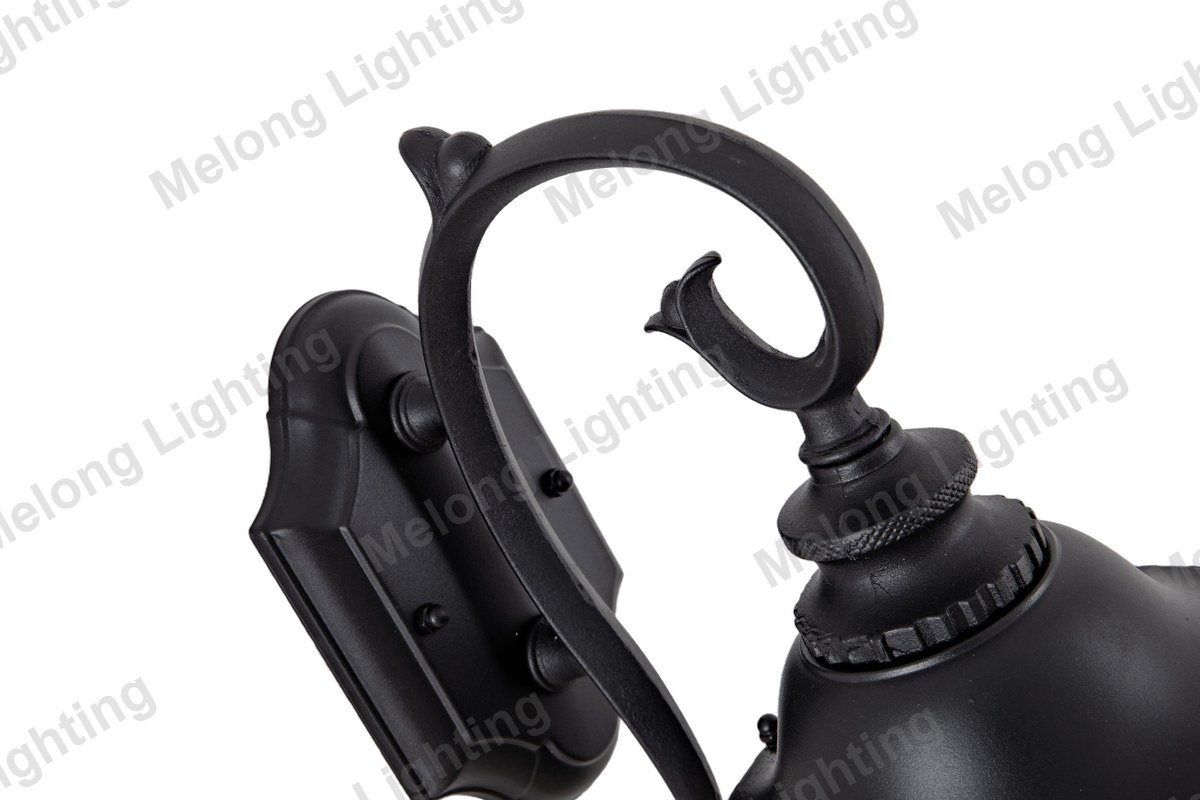 Classic Outdoor Wall Lantern for Exterior Walls 8001T2-DN - die-cast aluminum black outdoor wall lantern with cracked glass (8001T2-DN)