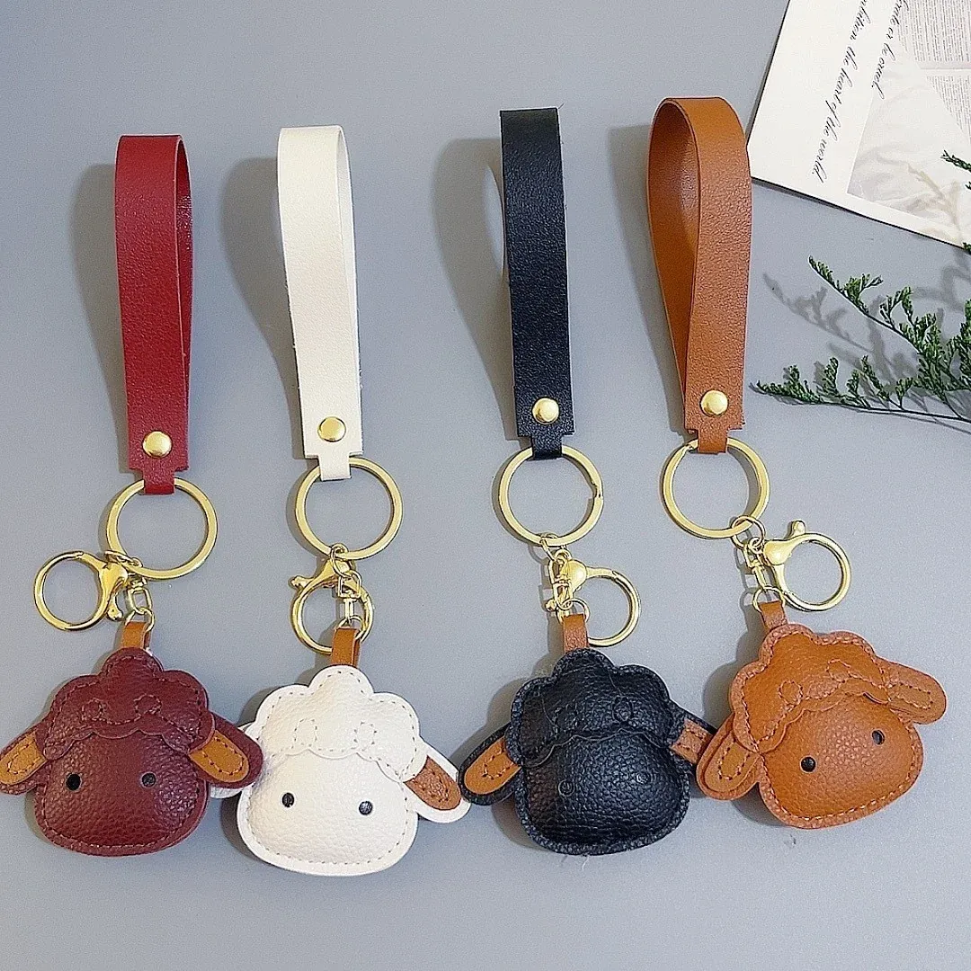 PU Leather Sheep Keychain Charm, main product photo
