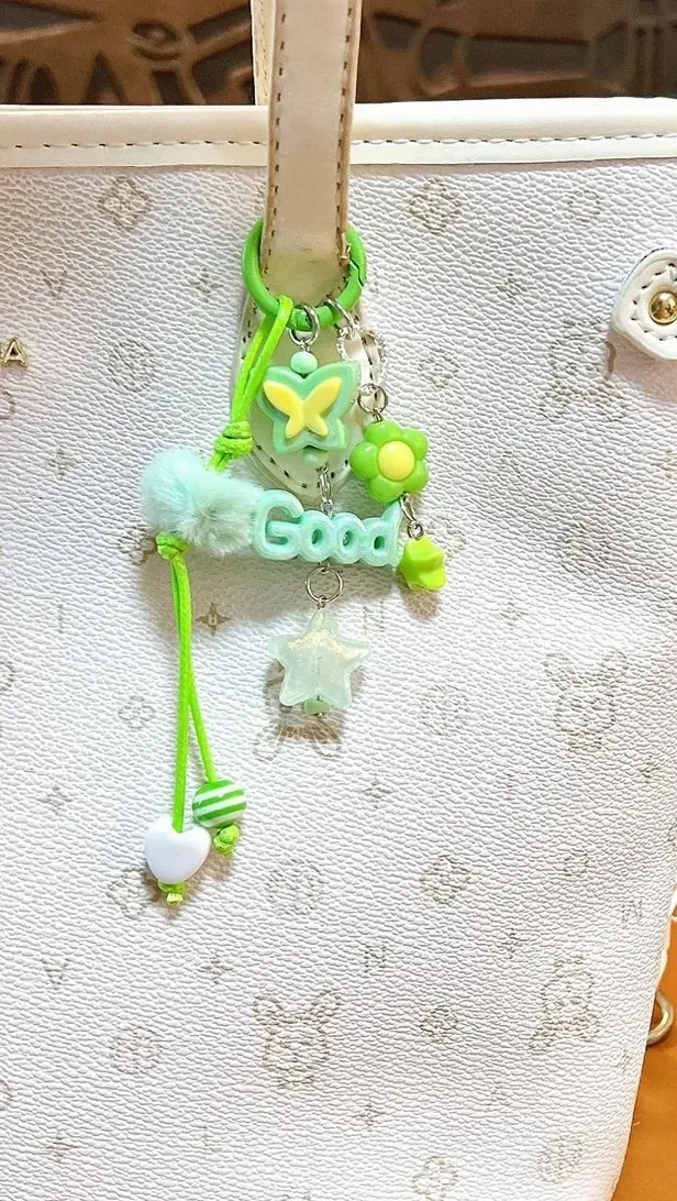 Acrylic Butterfly Letter Phone Charm, product photo 04