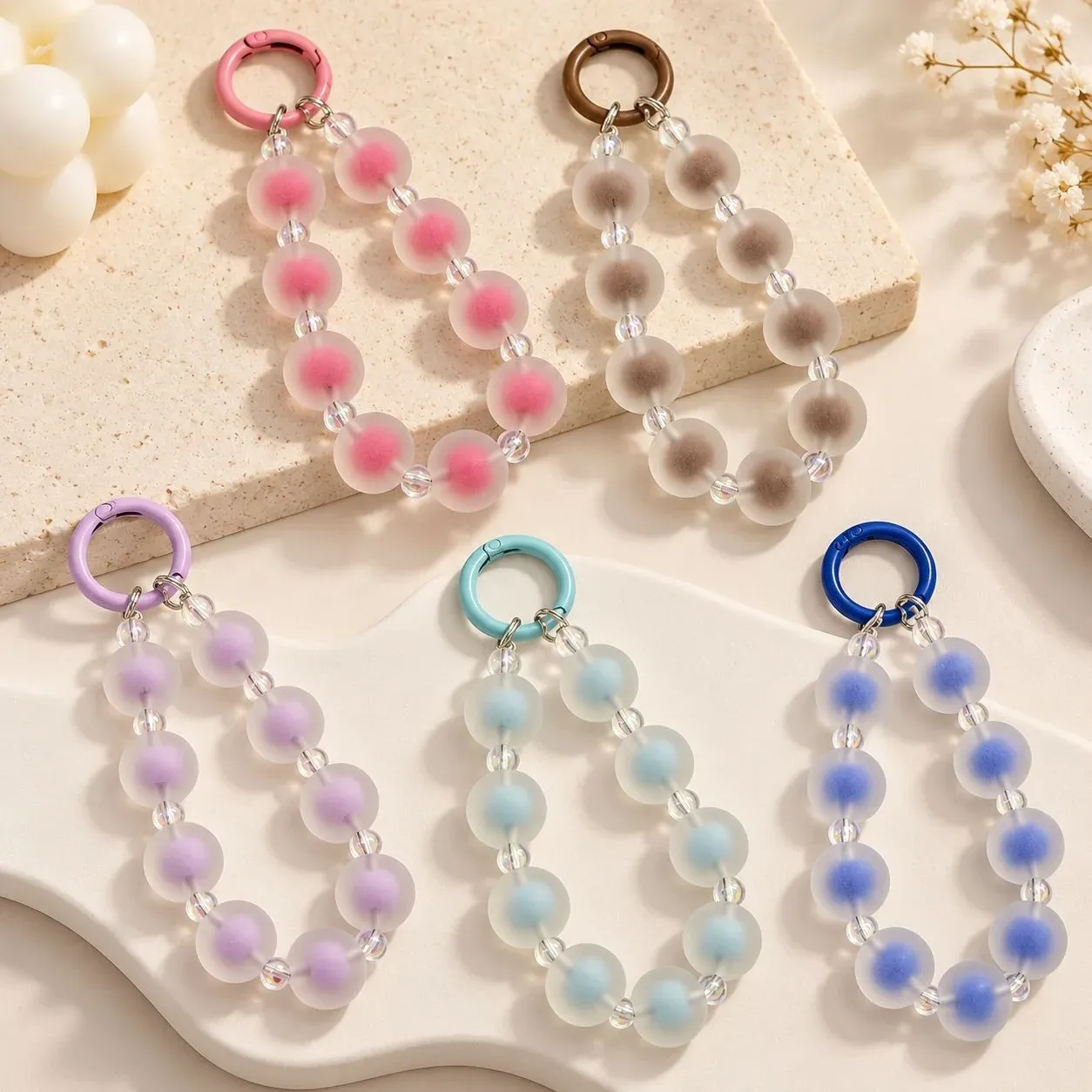 Pastel Beaded Acrylic Phone Chain, main product photo