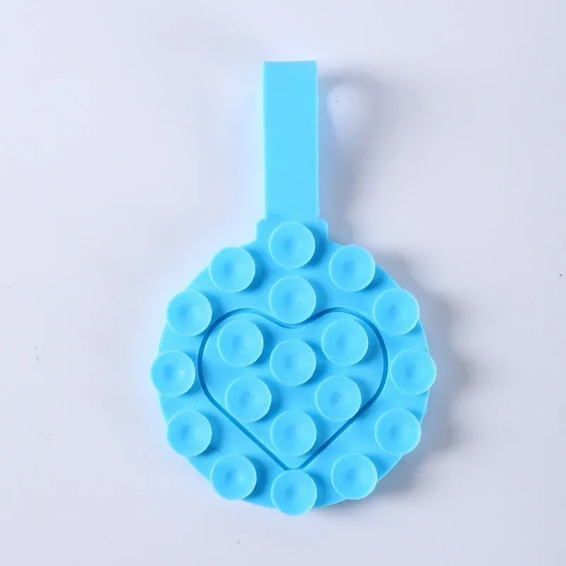 Round Silicone Suction Phone Grip with Strap, product photo 02