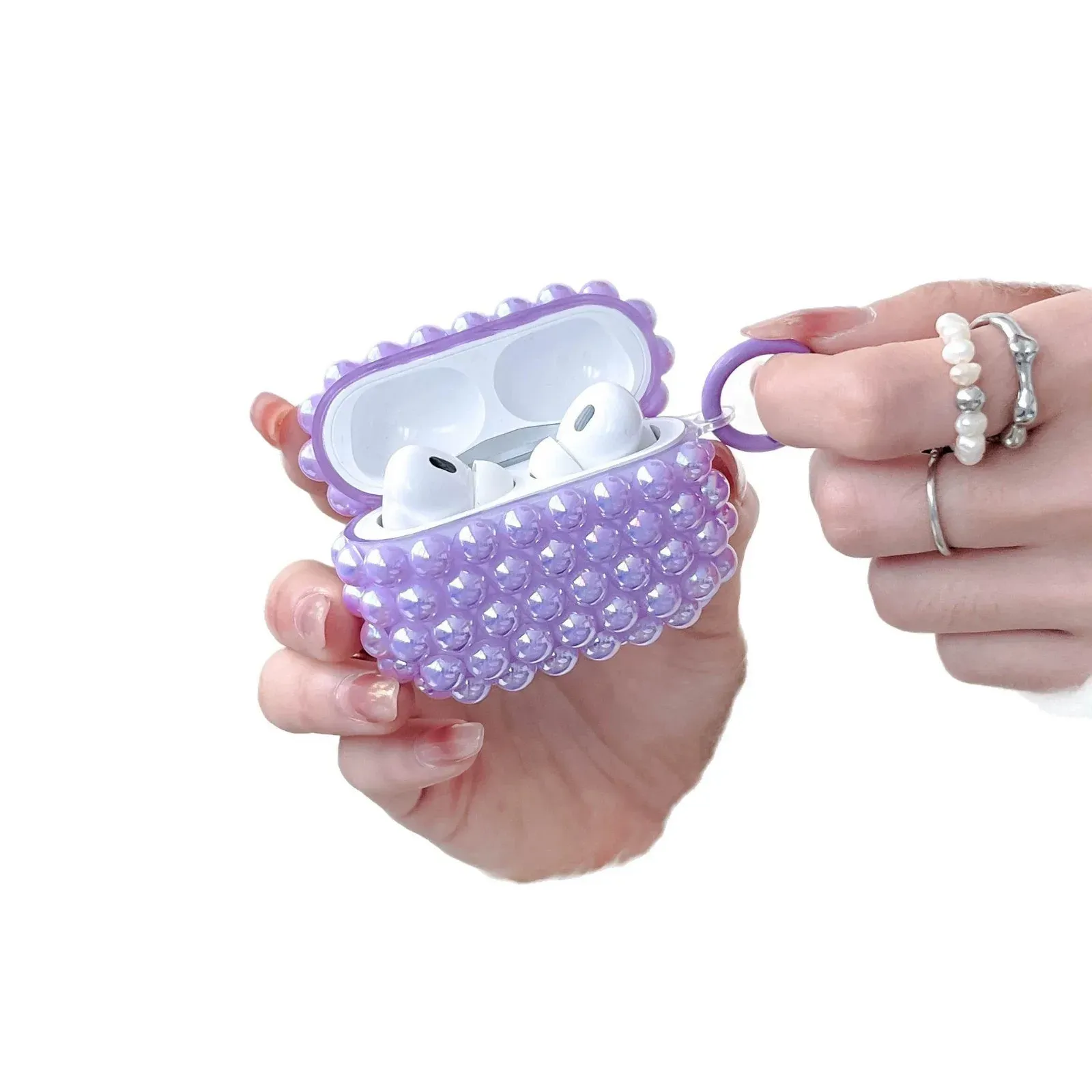 Bubble Pearl Texture TPU AirPods Case, product photo 04