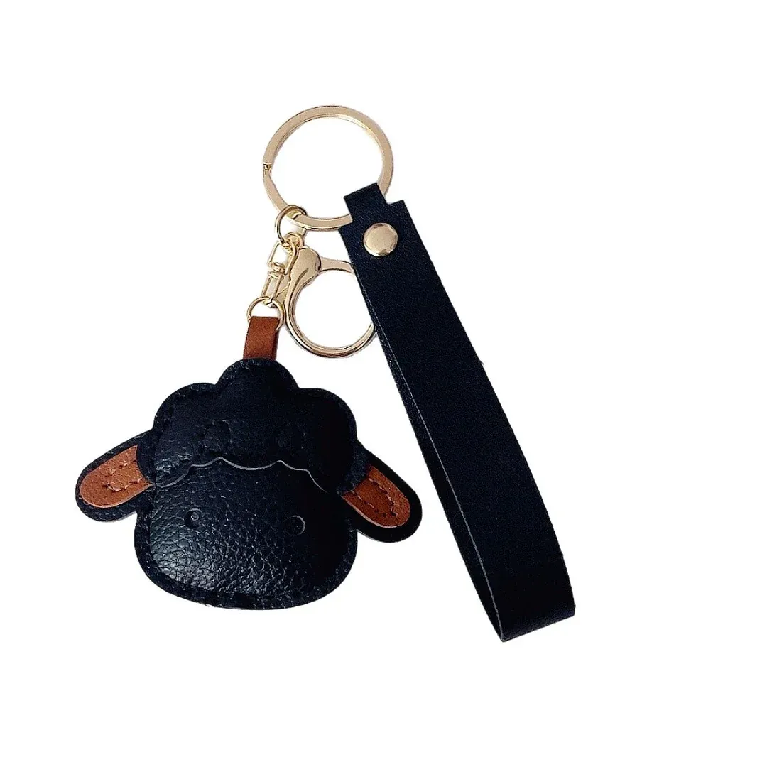 PU Leather Sheep Keychain Charm, product photo 05