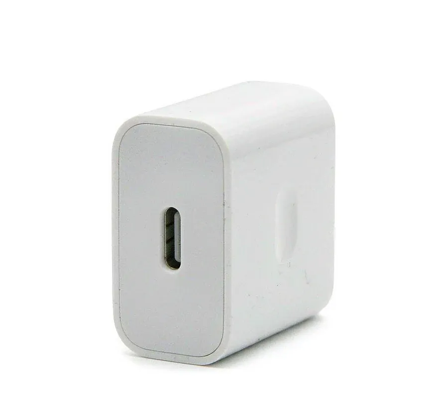 Compact white 20W USB-C Power Delivery wall charger with folding plug, main product photo